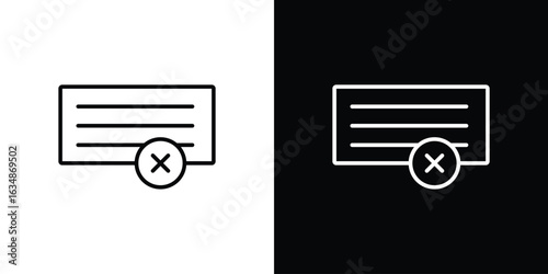 Bounced check icon. Editable strokes icons for your design