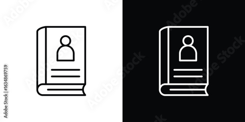 Biography icon. Editable strokes icons for your design