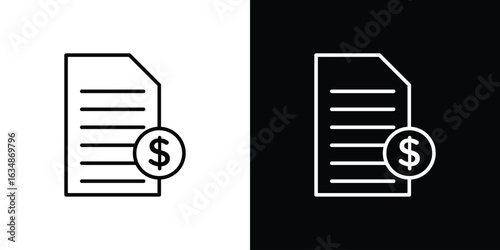 Bill paid icon. Editable strokes icons for your design