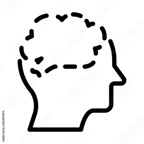 Simple Outline Human Head Memory Loss Brain Mental Health Icon