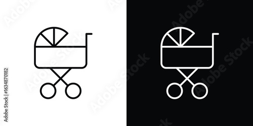 Baby carriage icon. Editable strokes icons for your design