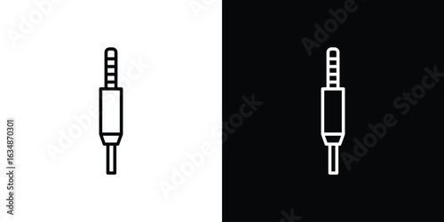 Audio jack icon. Editable strokes icons for your design