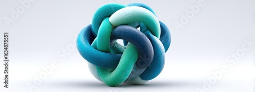 Teal and navy DNA helix globe on a white background