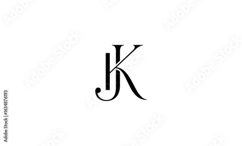 JK initial letters, monogram logo