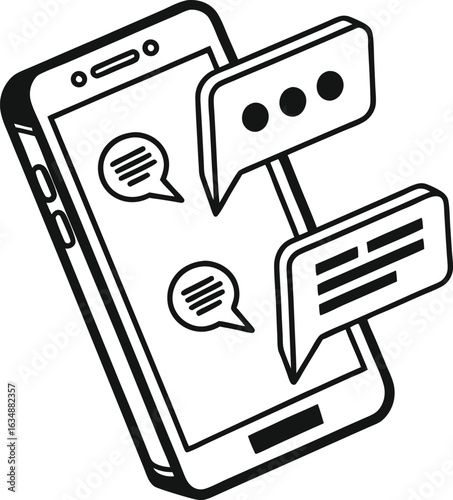 Mobile phone and tablet icon with QR code and hand cursor vector illustration