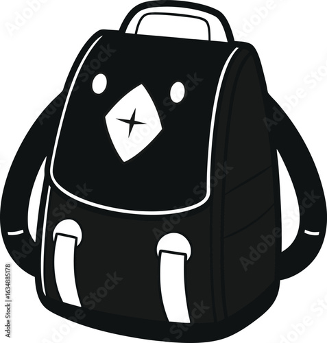 Vector illustration of a black backpack