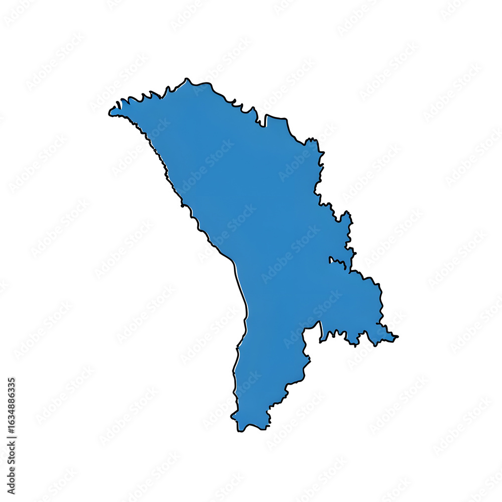 Fototapeta premium Map of Thailand Highlighted in Blue on White Background