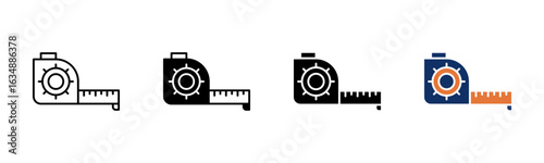 Measuring icon sheet multiple style collection