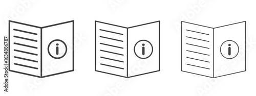 guide book icon in line art doodle style. Editable stroke outline sign, eps 10