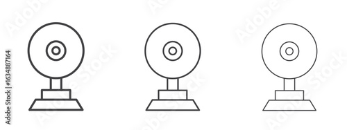 Webcam icon in line art doodle style. Editable stroke outline sign, eps 10