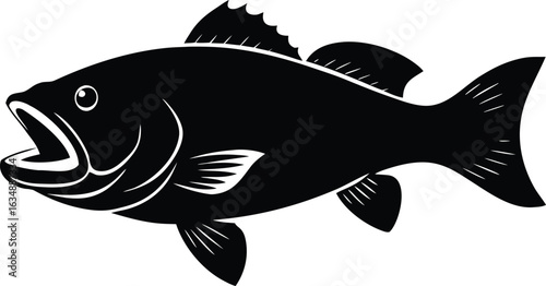 largemouth bass fish silhouette vector