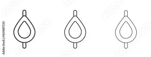 Urinal icon in line art doodle style. Editable stroke outline sign, eps 10