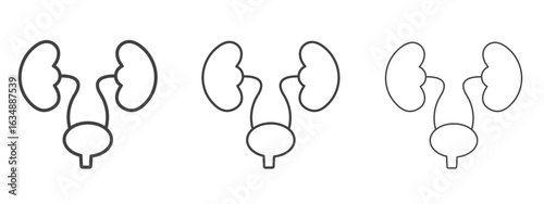 Urology icon in line art doodle style. Editable stroke outline sign, eps 10