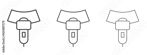 Ultrasound icon in line art doodle style. Editable stroke outline sign, eps 10