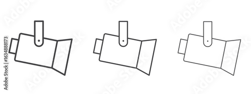 Spotlight icon in line art doodle style. Editable stroke outline sign, eps 10