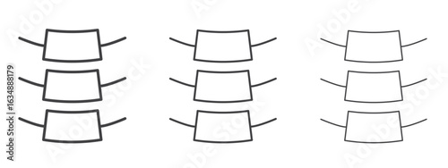 Spinal column icon in line art doodle style. Editable stroke outline sign, eps 10