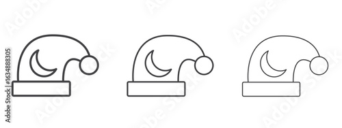 Sleeping Hat icon in line art doodle style. Editable stroke outline sign, eps 10