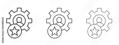 Skills icon in line art doodle style. Editable stroke outline sign, eps 10