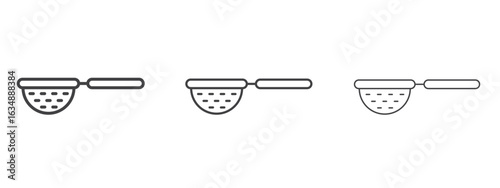 sieve icon in line art doodle style. Editable stroke outline sign, eps 10