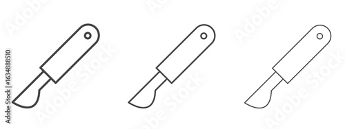 Scalpel icon in line art doodle style. Editable stroke outline sign, eps 10