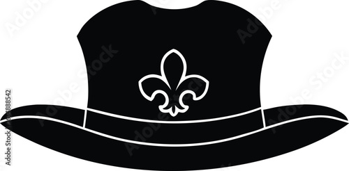 mardi gras hat silhouette vector illustration