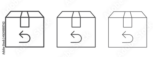 Return purchase icon in line art doodle style. Editable stroke outline sign, eps 10