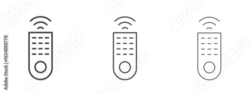 Remote icon in line art doodle style. Editable stroke outline sign, eps 10