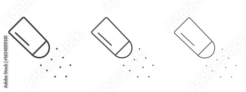 Pepper shaker icon in line art doodle style. Editable stroke outline sign, eps 10