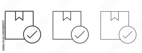 Order receive icon in line art doodle style. Editable stroke outline sign, eps 10