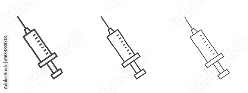 Needle icon in line art doodle style. Editable stroke outline sign, eps 10