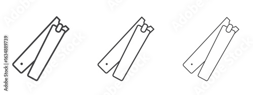 Nail clippers icon in line art doodle style. Editable stroke outline sign, eps 10