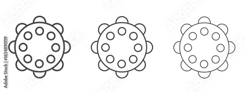 Massage ball icon in line art doodle style. Editable stroke outline sign, eps 10