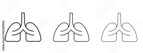 Lung icon in line art doodle style. Editable stroke outline sign, eps 10