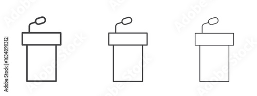 Lectern icon in line art doodle style. Editable stroke outline sign, eps 10