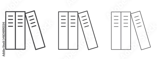 Library icon in line art doodle style. Editable stroke outline sign, eps 10