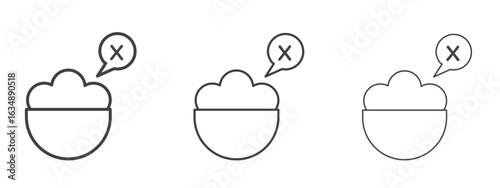 Lack of appsetite icon in line art doodle style. Editable stroke outline sign, eps 10