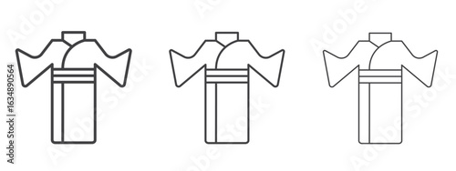 Kimono icon in line art doodle style. Editable stroke outline sign, eps 10
