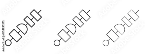 Kebab icon in line art doodle style. Editable stroke outline sign, eps 10
