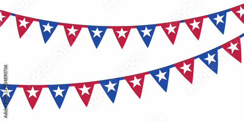 Red white and blue star bunting decoration