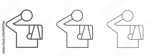 Injury icon in line art doodle style. Editable stroke outline sign, eps 10