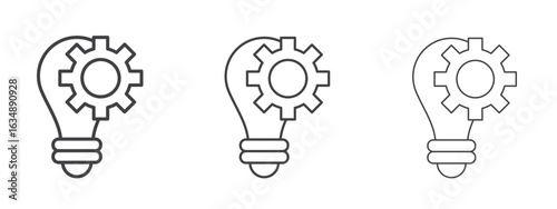 Implement icon in line art doodle style. Editable stroke outline sign, eps 10