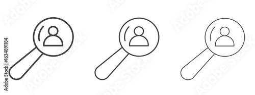 Hiring icon in line art doodle style. Editable stroke outline sign, eps 10