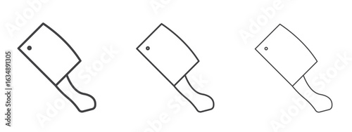 Hatchet icon in line art doodle style. Editable stroke outline sign, eps 10