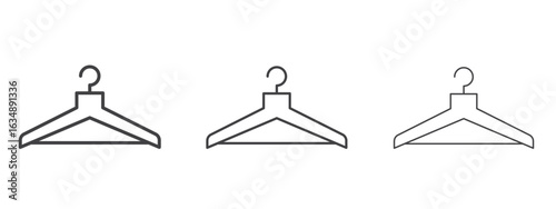 Hanger icon in line art doodle style. Editable stroke outline sign, eps 10