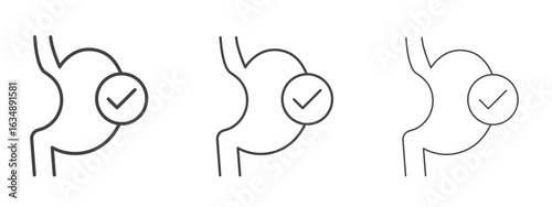 Good digestion icon in line art doodle style. Editable stroke outline sign, eps 10
