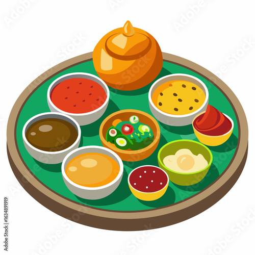 A vector of Indian thali 