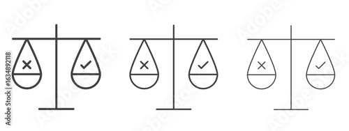 Ethics icon in line art doodle style. Editable stroke outline sign, eps 10