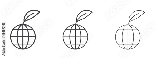 Environment icon in line art doodle style. Editable stroke outline sign, eps 10