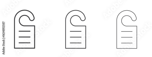 Door hanger icon in line art doodle style. Editable stroke outline sign, eps 10
