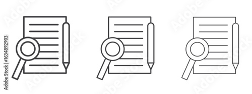 Defining icon in line art doodle style. Editable stroke outline sign, eps 10